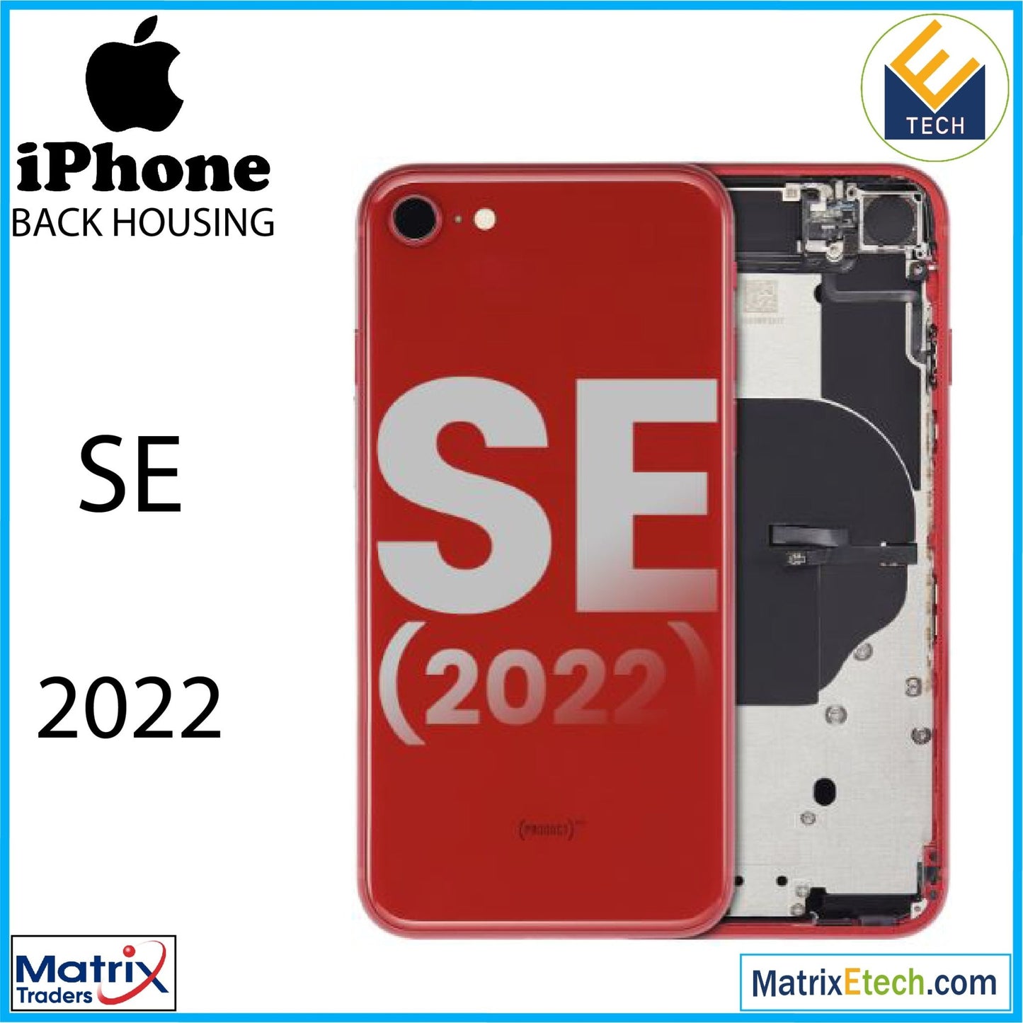 iPhone SE (2022) Back Housing W Small (Pull Grade B) - Matrix Traders