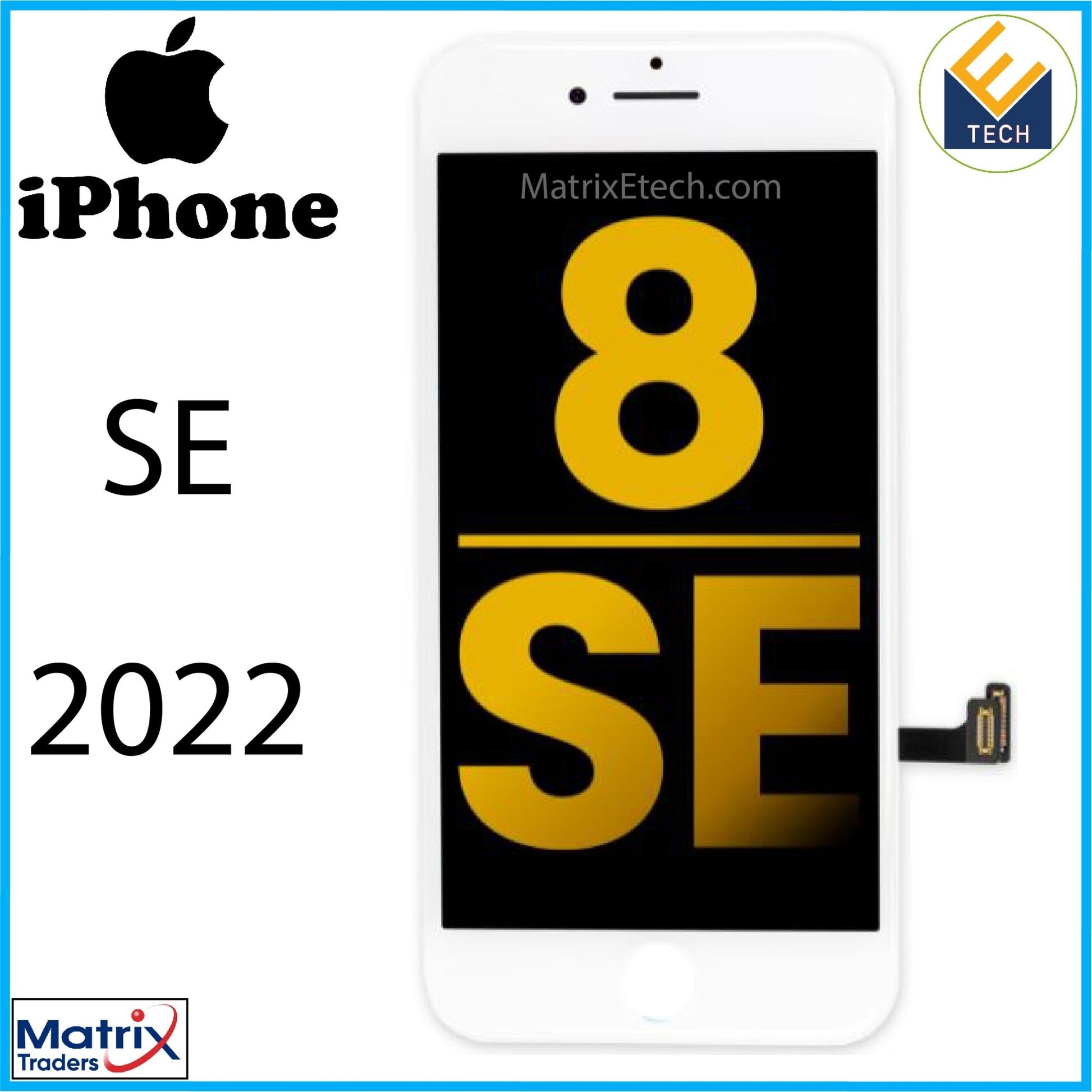 iPhone SE (2022) LCD Assembly With Steel Plate (Premium) - Matrix Traders