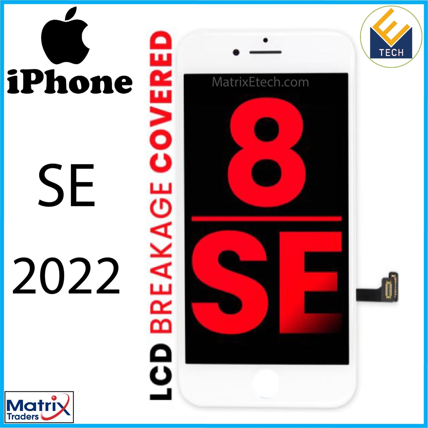 iPhone SE (2022) LCD Screen Replacement Assembly With Steel Plate - Matrix Traders