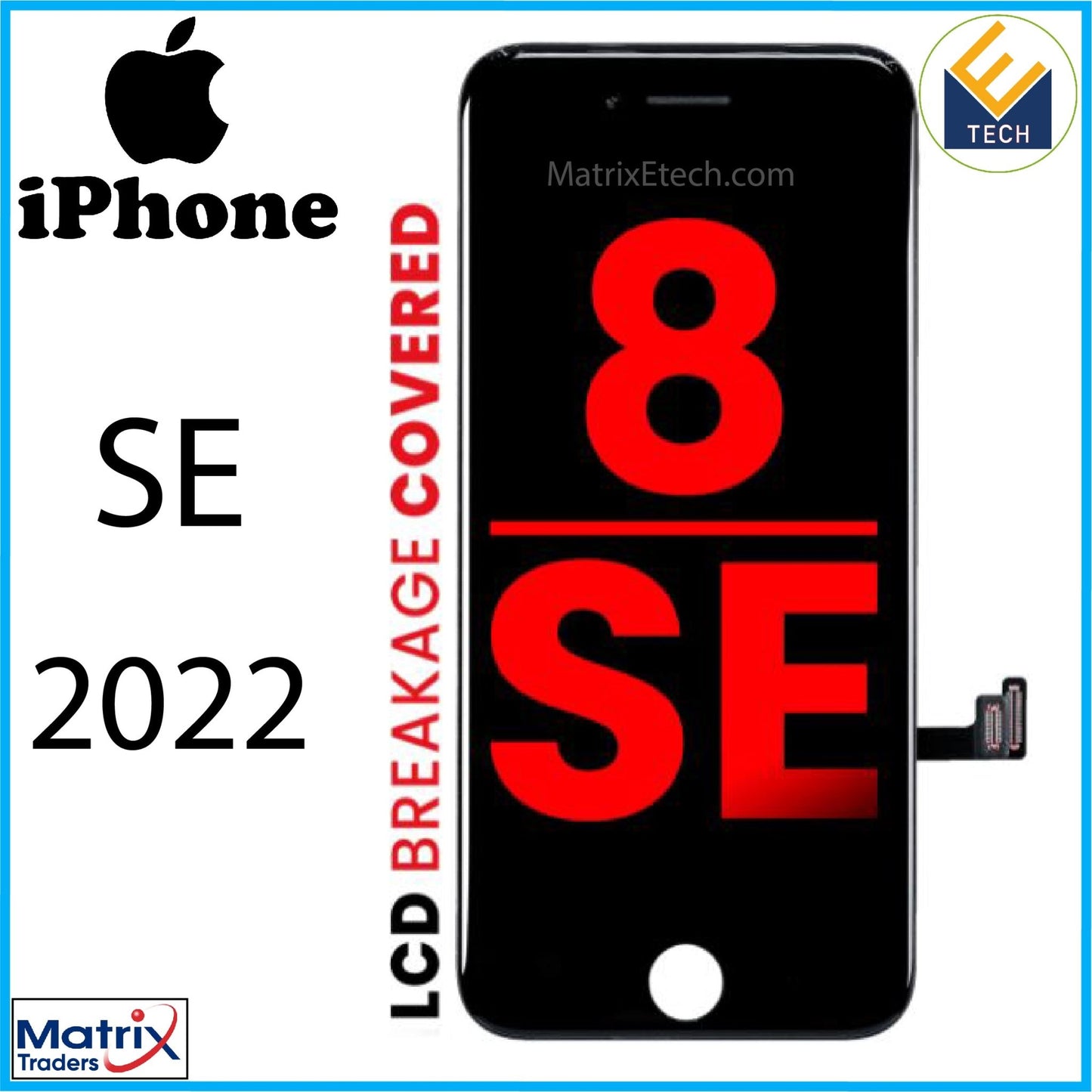 iPhone SE (2022) Screen Replacement LCD Assembly With Steel Plate - Matrix Traders