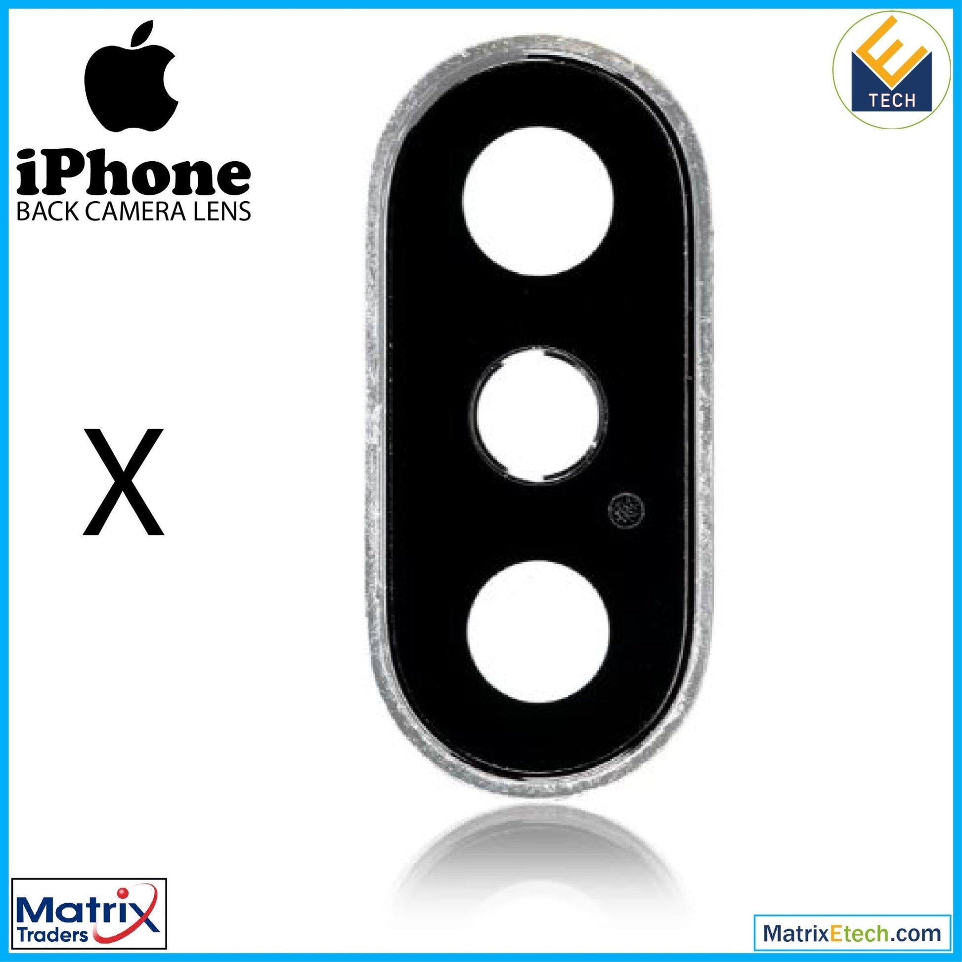 iPhone X Back Camera Lens With Bracket & Bezel (10 Pack) - Matrix Traders