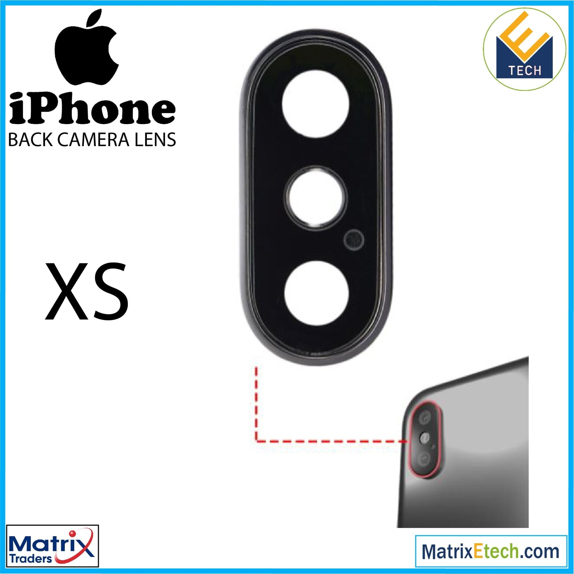 iPhone X Back Camera Lens With Bracket & Bezel (10 Pack) - Matrix Traders