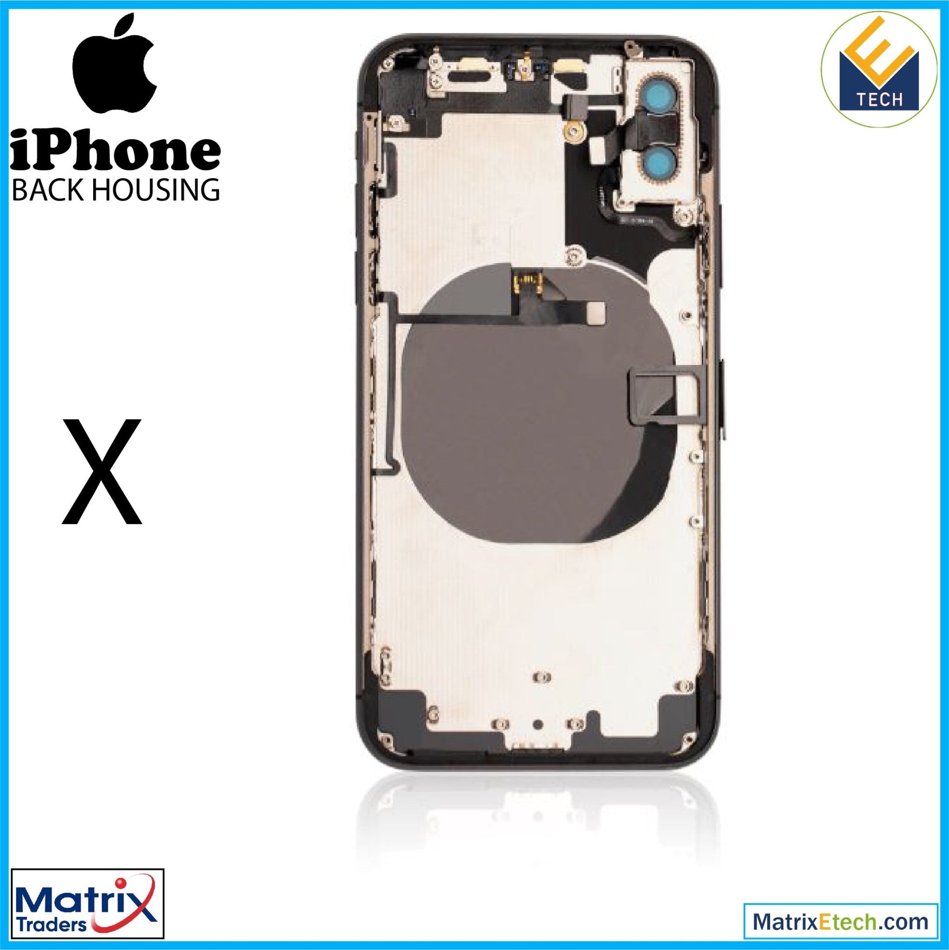 iPhone X Back Housing W Small (Pull Grade A) - Matrix Traders