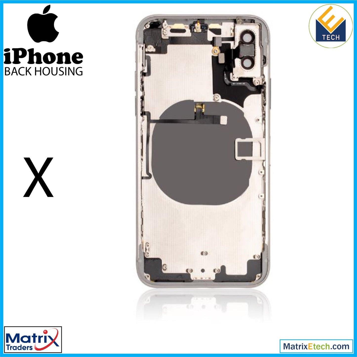 iPhone X Back Housing W Small (Pull Grade A) - Matrix Traders