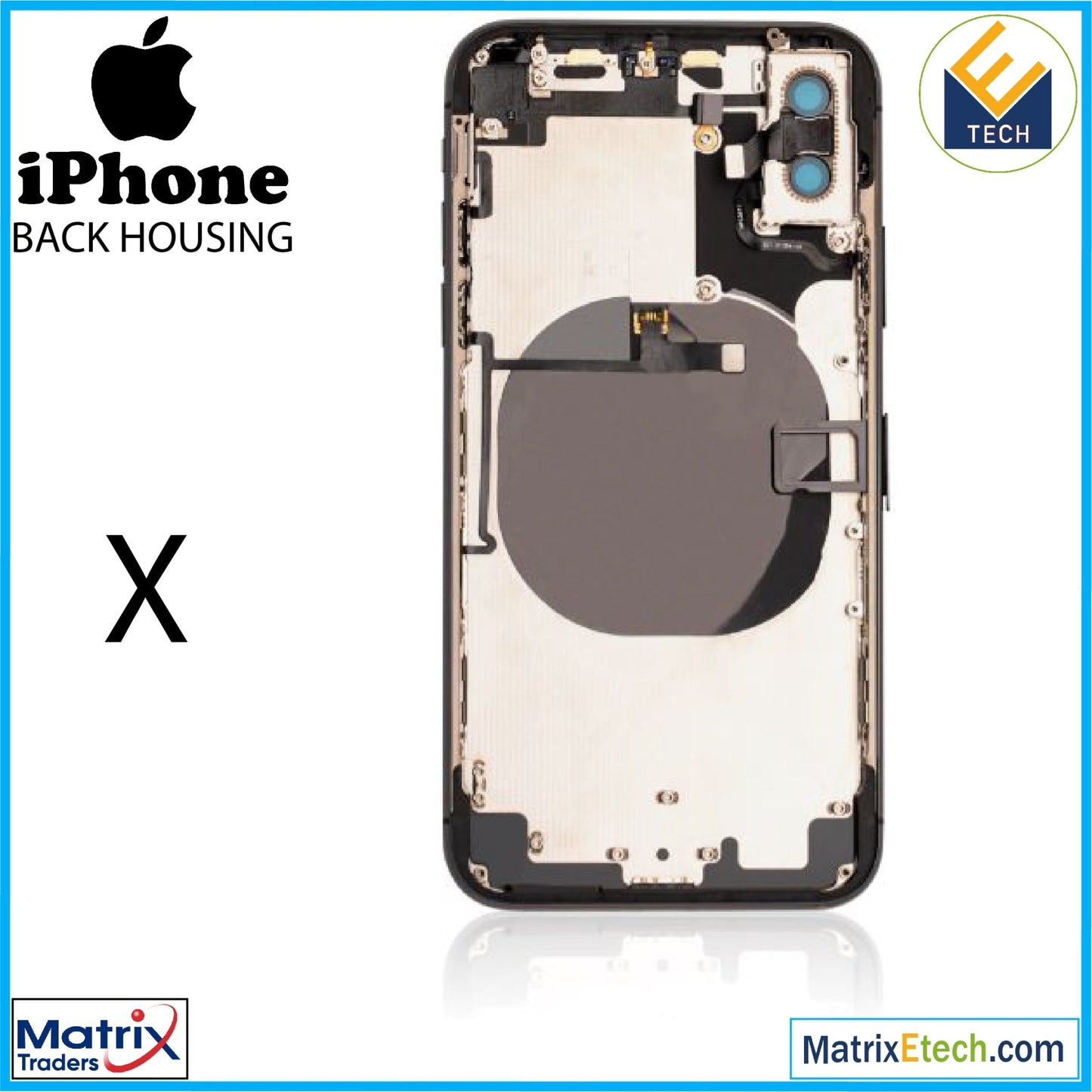 iPhone X Back Housing W Small (Pull Grade B) - Matrix Traders