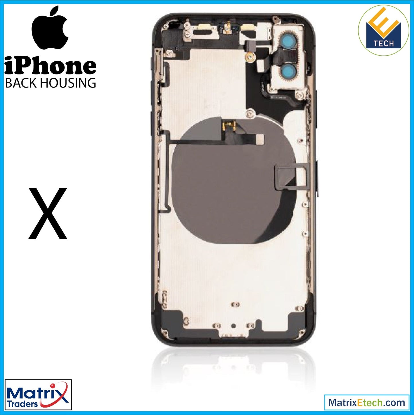 iPhone X Back Housing W Small (Pull Grade C) - Matrix Traders