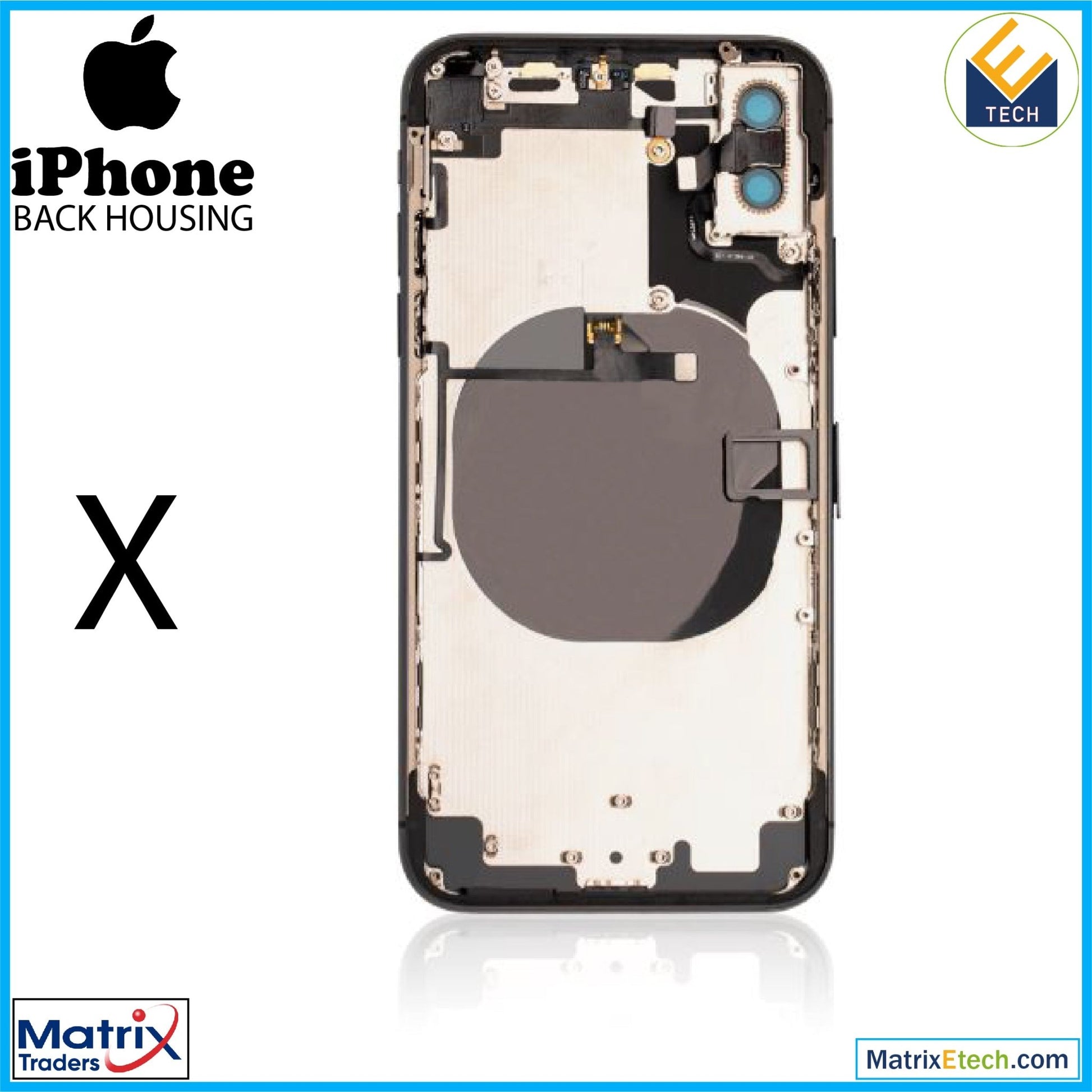 iPhone X Back Housing W Small (Pull Grade C) - Matrix Traders