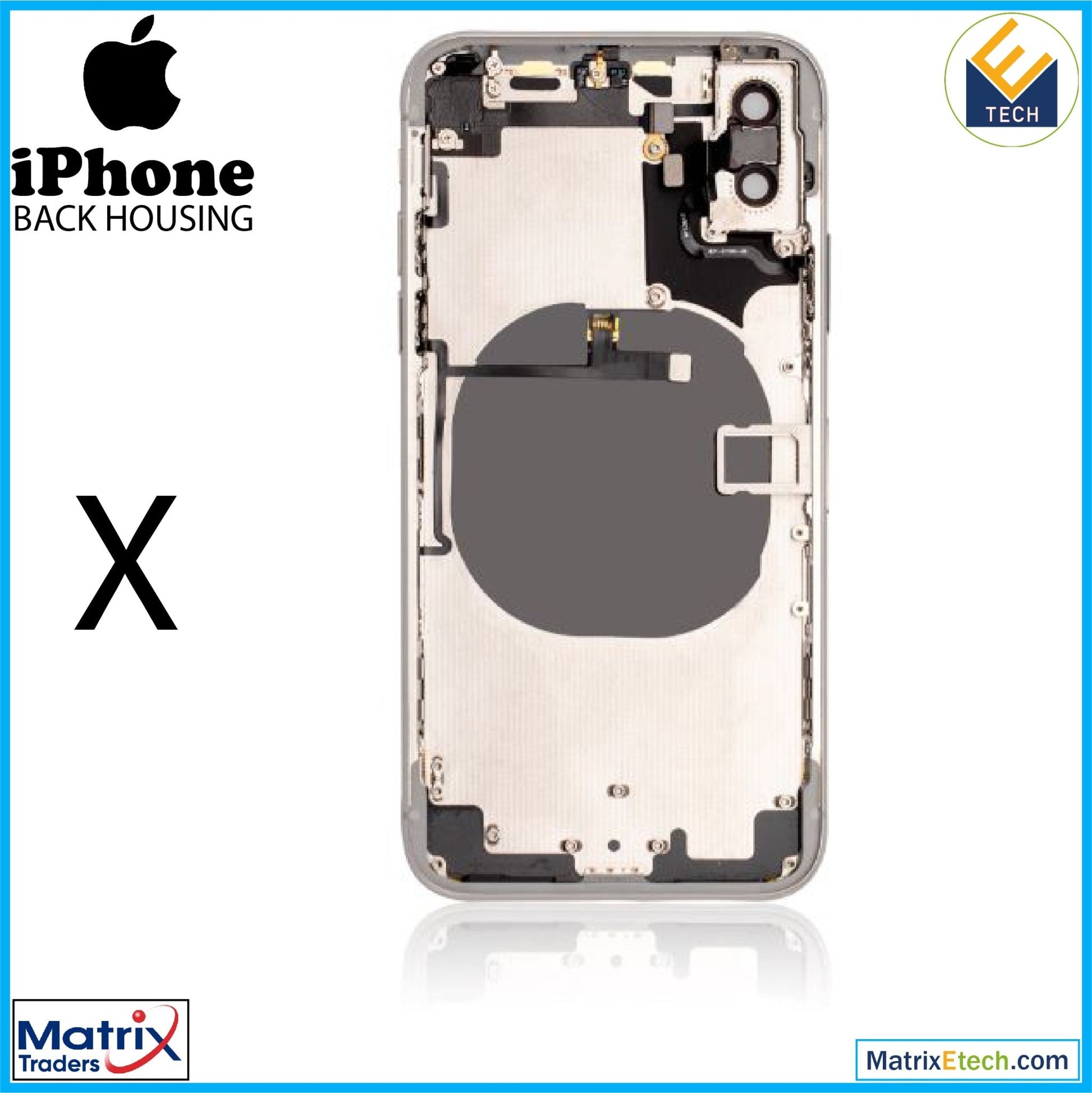 iPhone X Back Housing W Small (Pull Grade C) - Matrix Traders