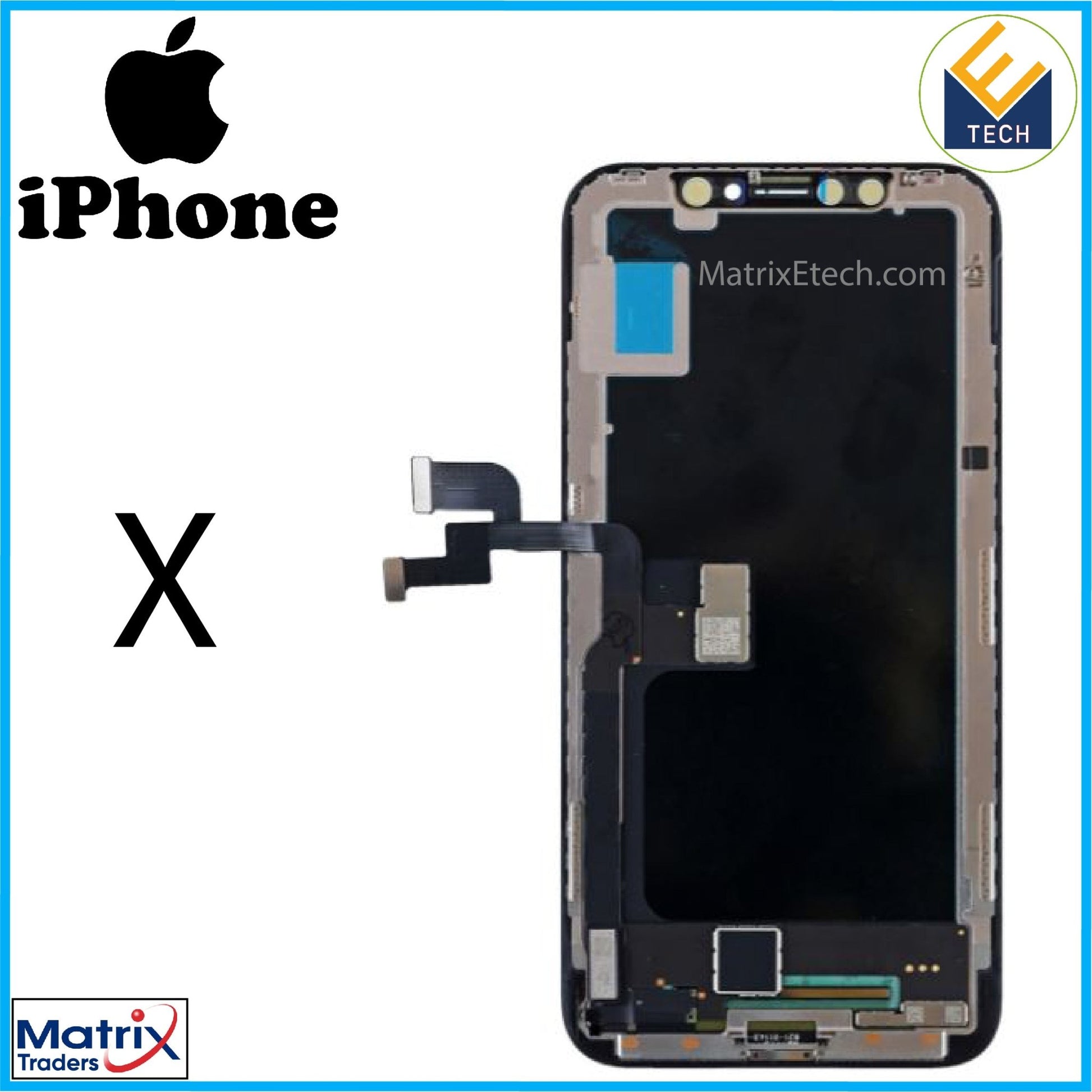 iPhone X OLED Screen Replacement Assembly (Hard) - Matrix Traders