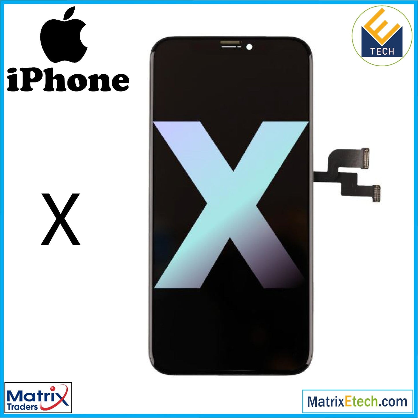 iPhone X OLED Screen Replacment Assembly (Service Pack) - Matrix Traders