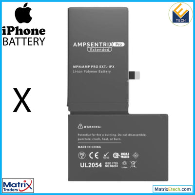 iPhone X Replacement Battery (AmpSentrix Pro Extended) - Matrix Traders