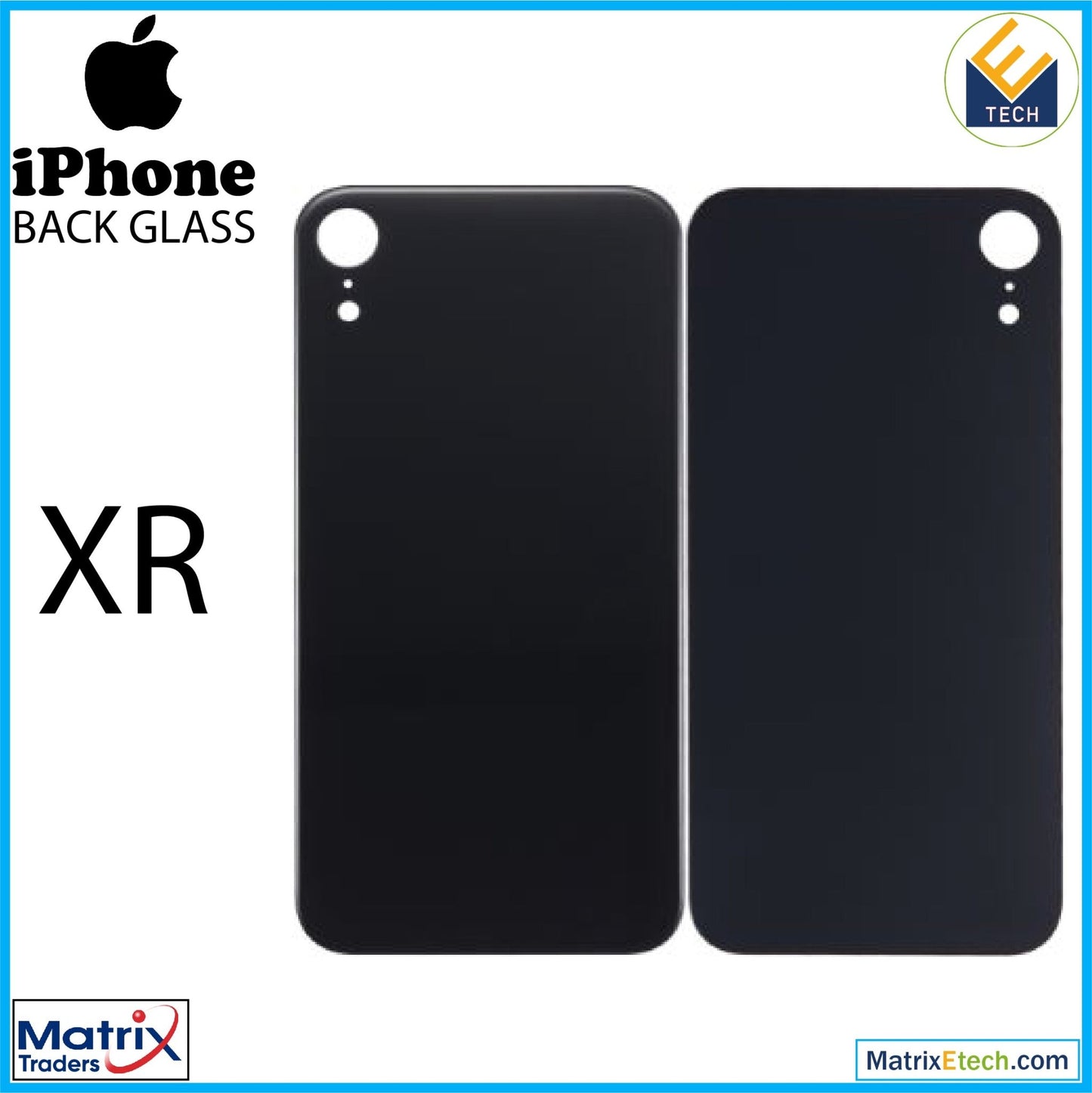 iPhone XR Back Glass With 3M Adhesive (Normal) - Matrix Traders