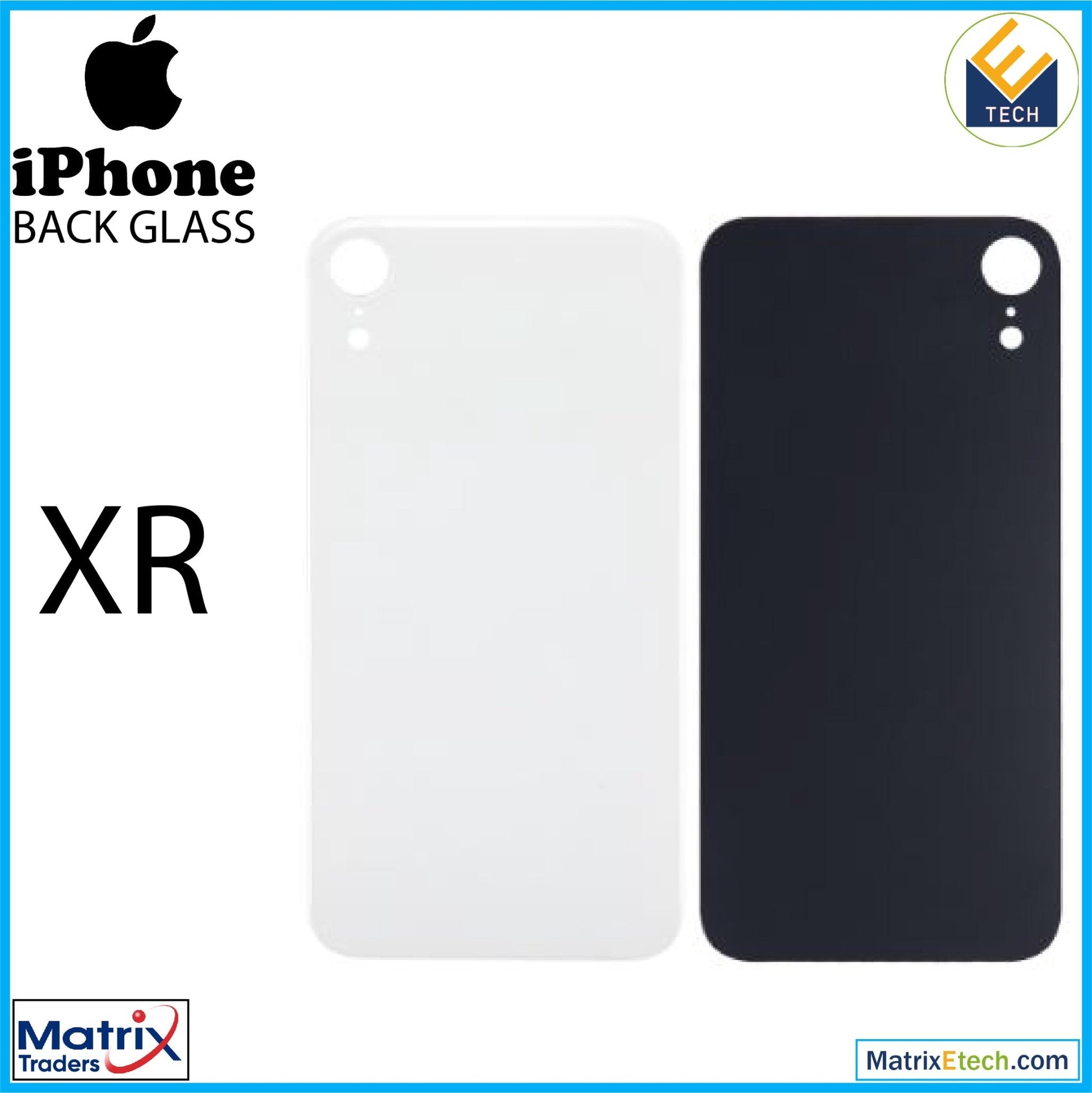 iPhone XR Back Glass With 3M Adhesive (Normal) - Matrix Traders