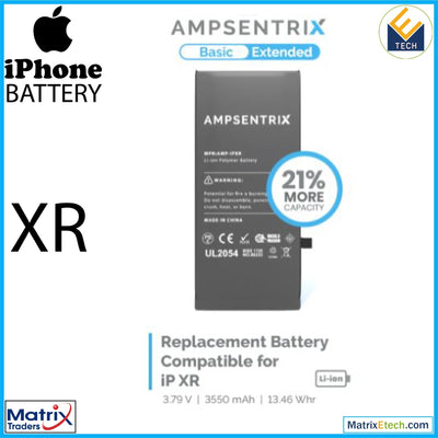 iPhone XR Replacement Battery (AmpSentrix Basic Extended) - Matrix Traders