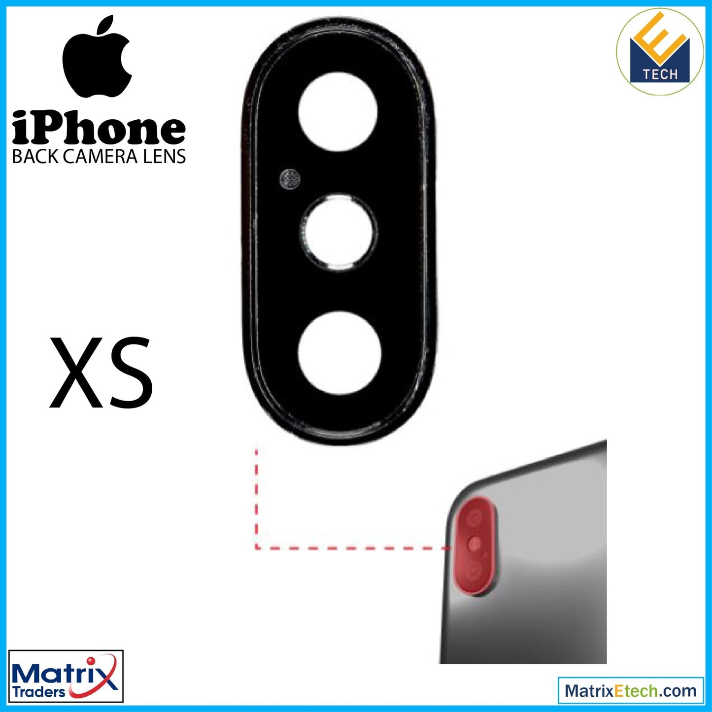 iPhone XS Back Camera Lens With Bracket & Bezel - Matrix Traders