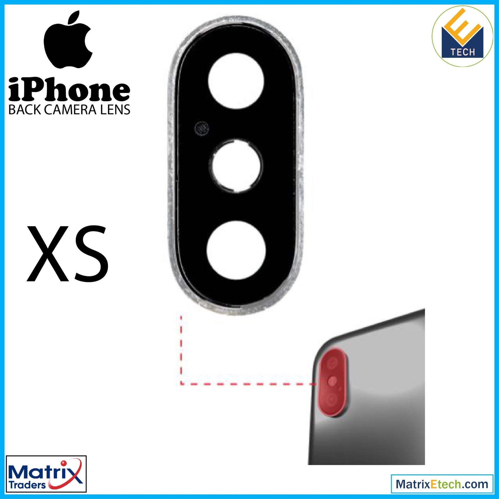 iPhone XS Back Camera Lens With Bracket & Bezel - Matrix Traders