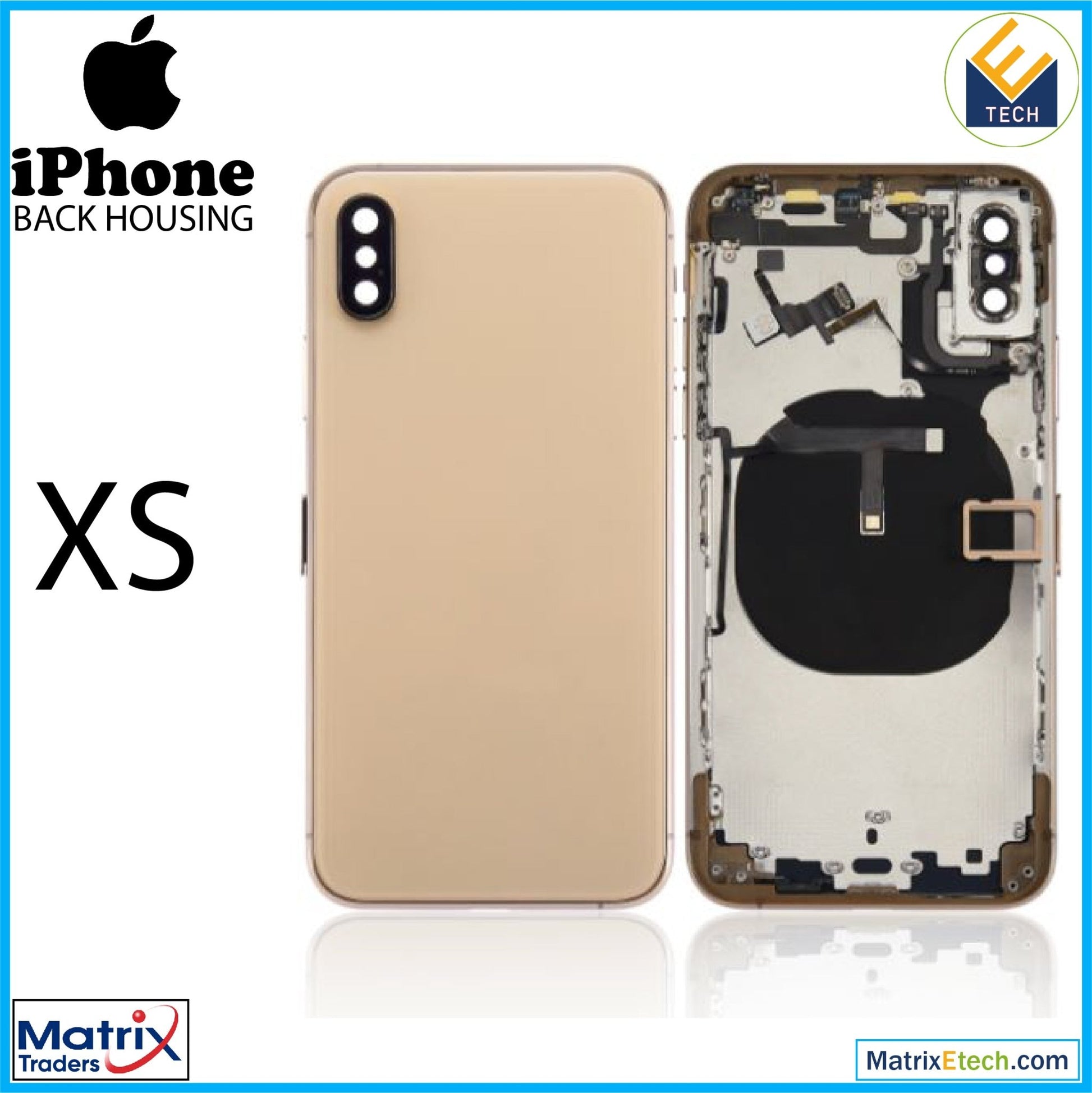 iPhone XS Back Housing W Small (Aftermarket Plus) - Matrix Traders