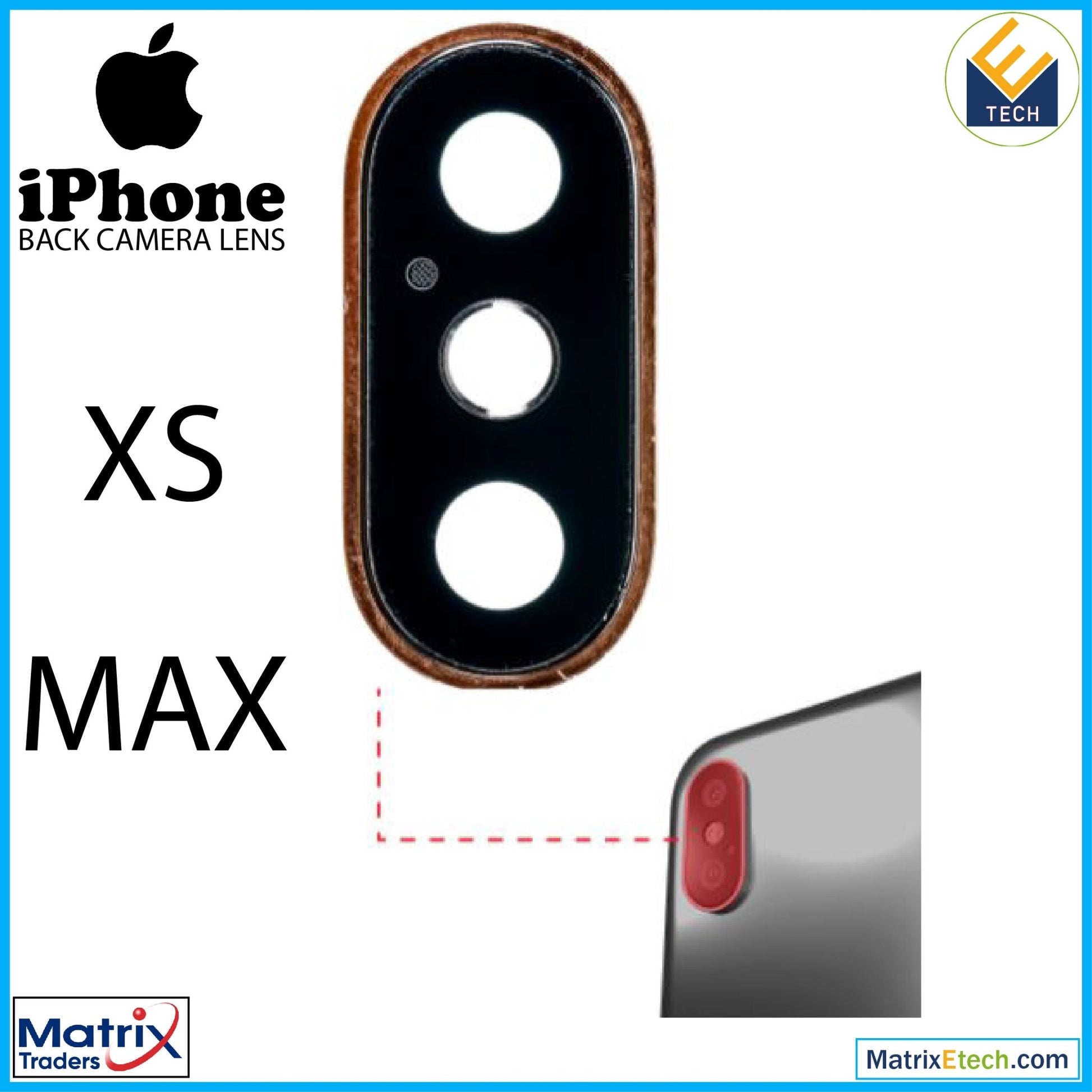 iPhone XS Max Back Camera Lens With Bracket & Bezel - Matrix Traders