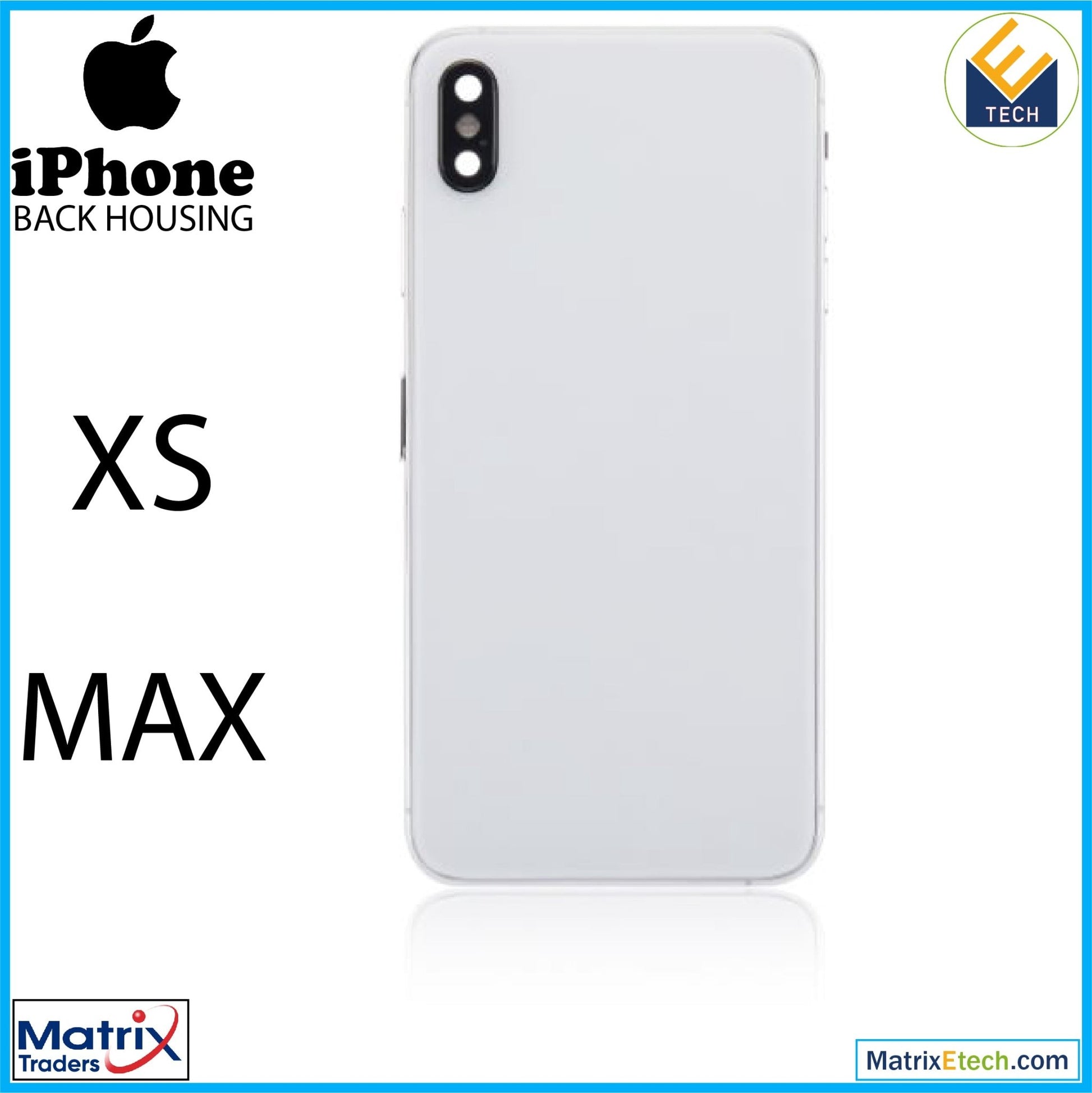 iPhone XS Max Back Housing W Small (Aftermarket Plus) - Matrix Traders