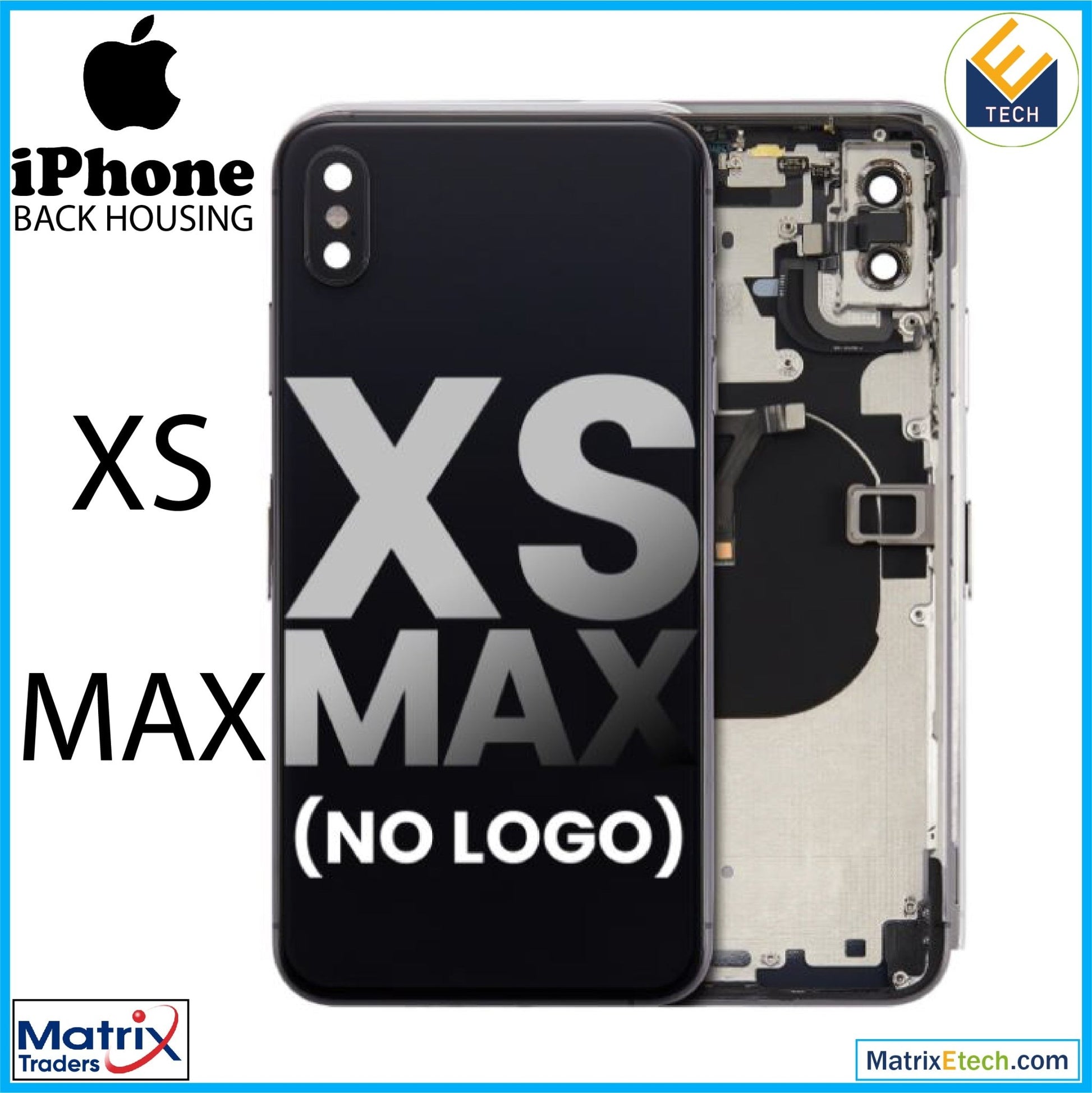 iPhone XS Max Back Housing W Small (Aftermarket Plus) - Matrix Traders