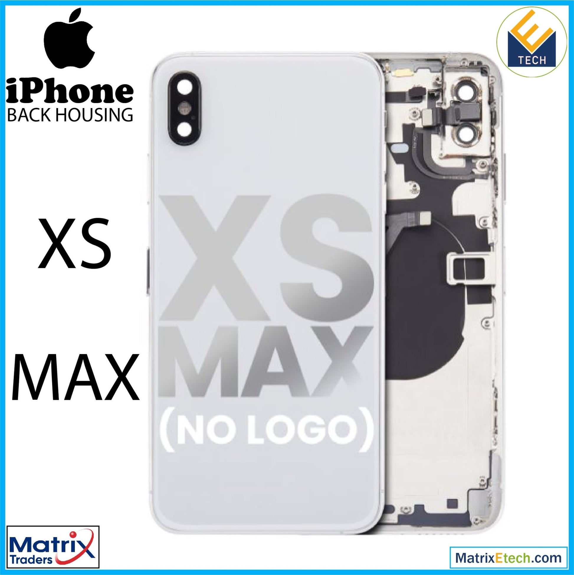 iPhone XS Max Back Housing W Small (Aftermarket Plus) - Matrix Traders