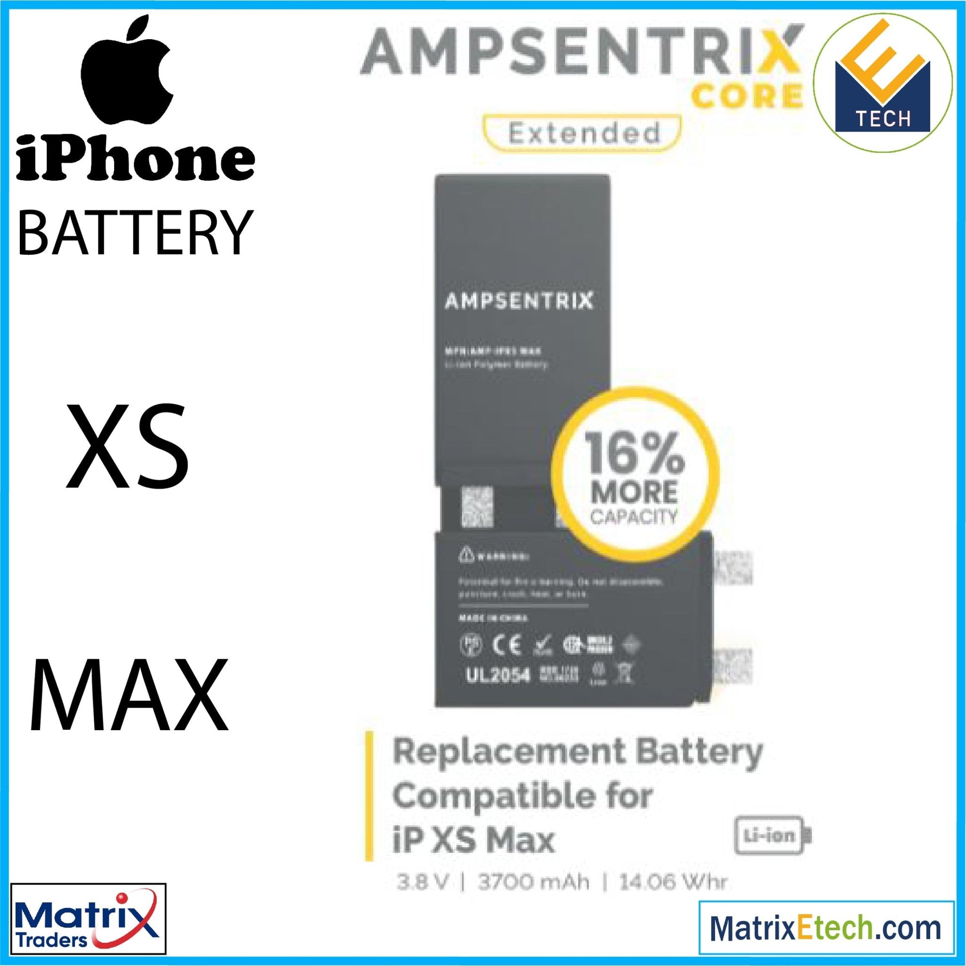 iPhone XS Max Replacement Battery (Core Extended) - Matrix Traders