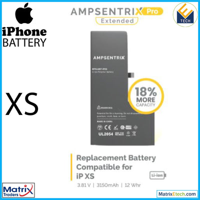 iPhone XS Replacement Battery (AmpSentrix Pro Extended) - Matrix Traders