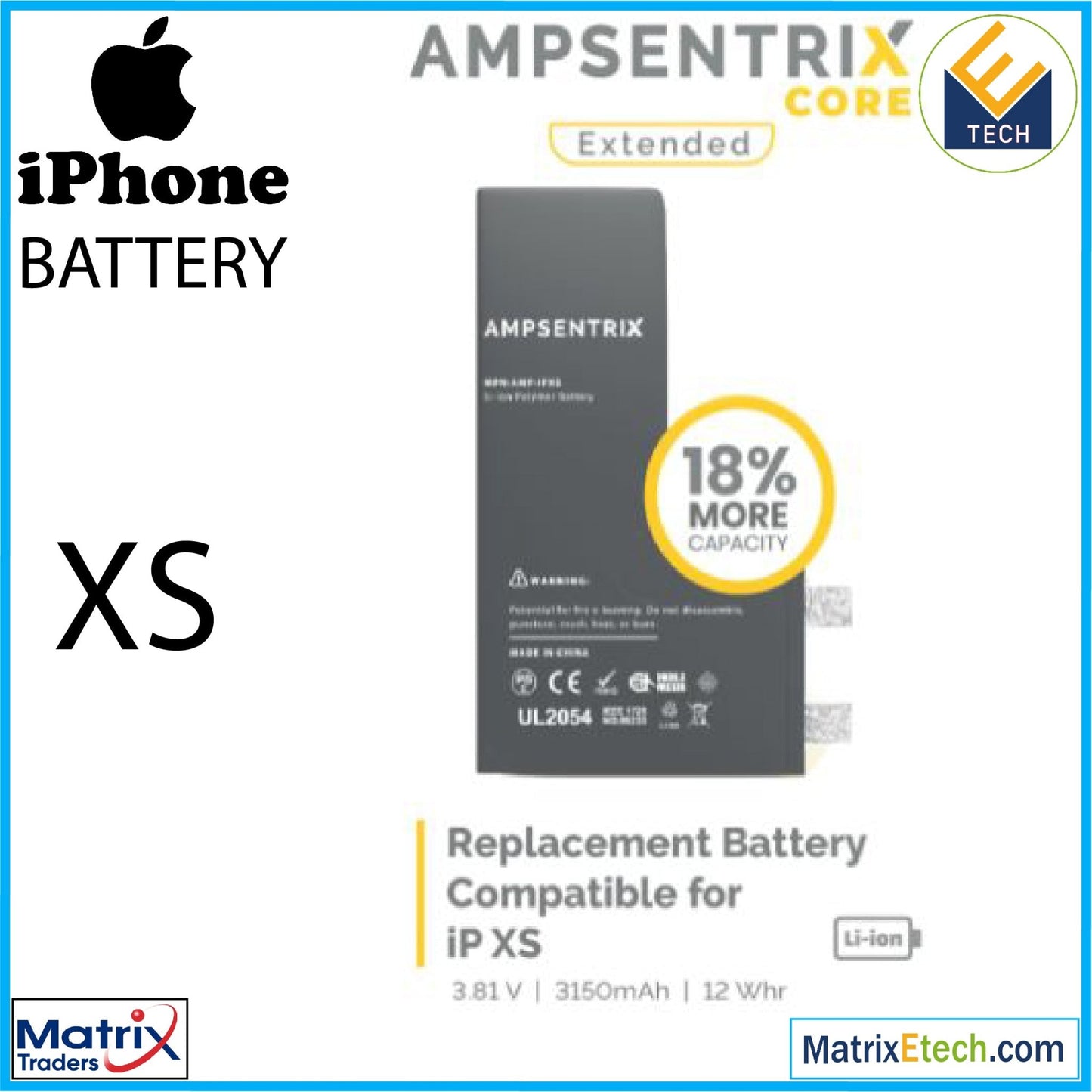 iPhone XS Replacement Battery (Core Extended) - Matrix Traders