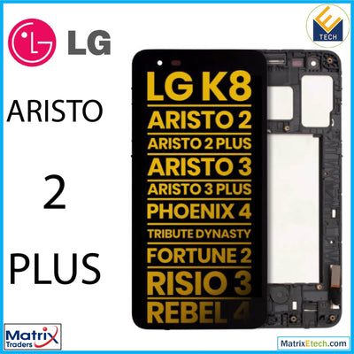 LG Aristo 2 Plus LCD Assembly With Frame (Refurbished) (Black) - Matrix Traders