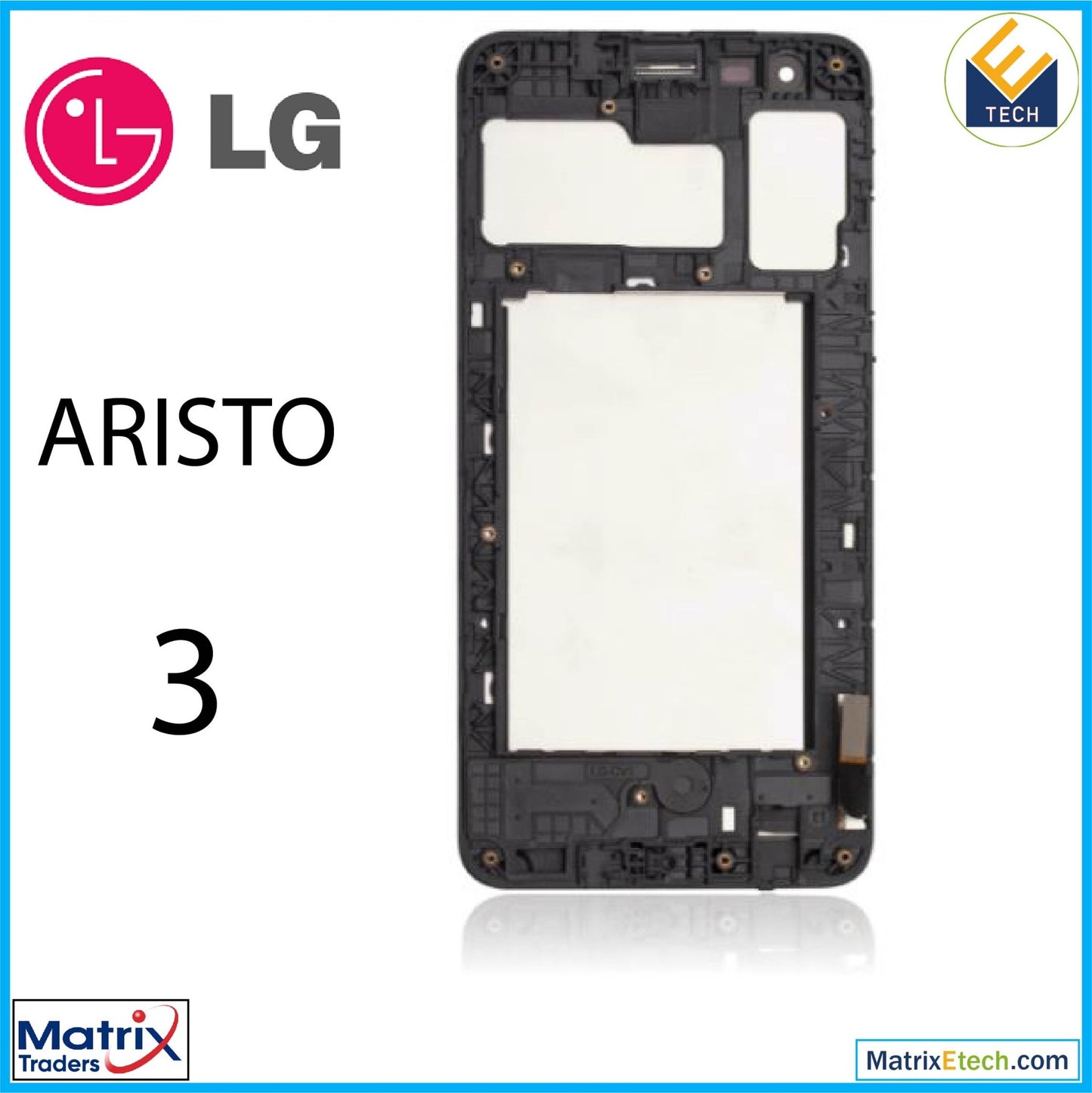 LG Aristo 3 LCD Assembly With Frame (Refurbished) (Black) - Matrix Traders