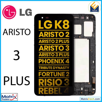 LG Aristo 3 Plus LCD Assembly With Frame (Refurbished) (Black) - Matrix Traders