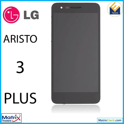 LG Aristo 3 Plus LCD Assembly With Frame (Refurbished) (Black) - Matrix Traders