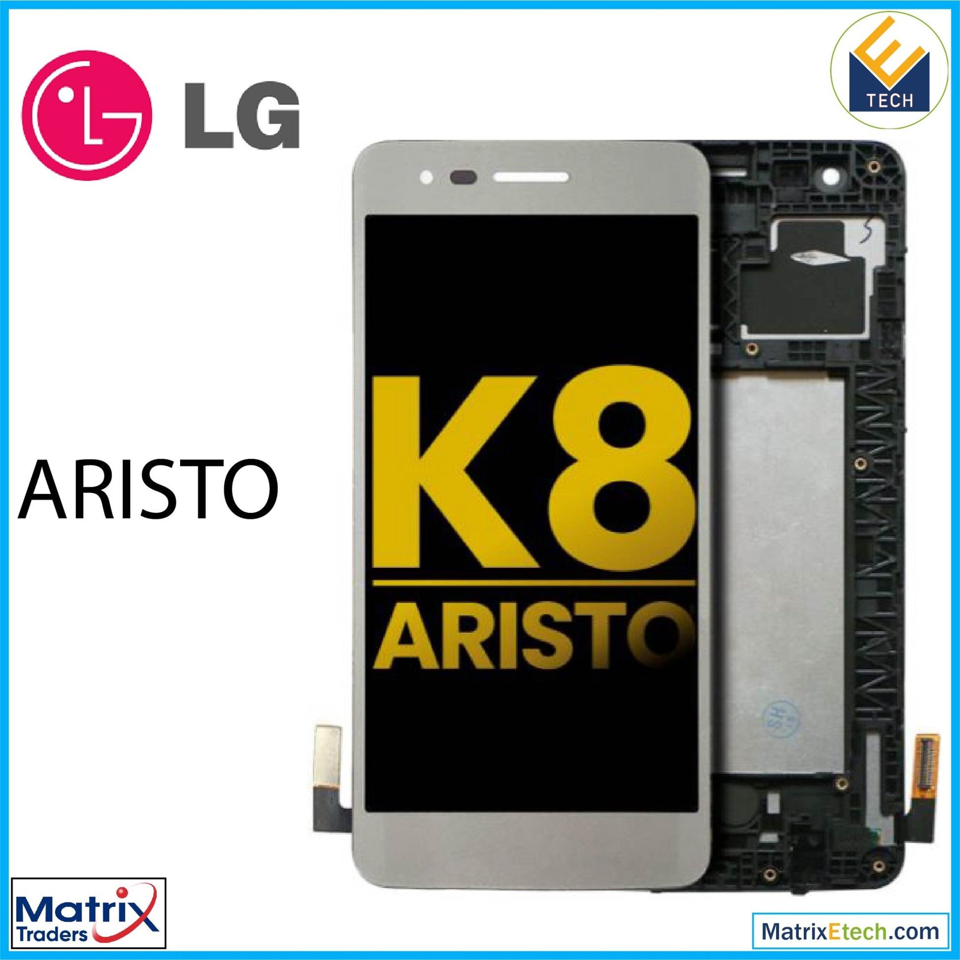 LG Aristo LCD Assembly With Frame (US Version) (Refurbished) (Silver) - Matrix Traders