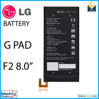 LG GPad F2 8.0 Replacement Battery (BL - T31) (Normal) - Matrix Traders