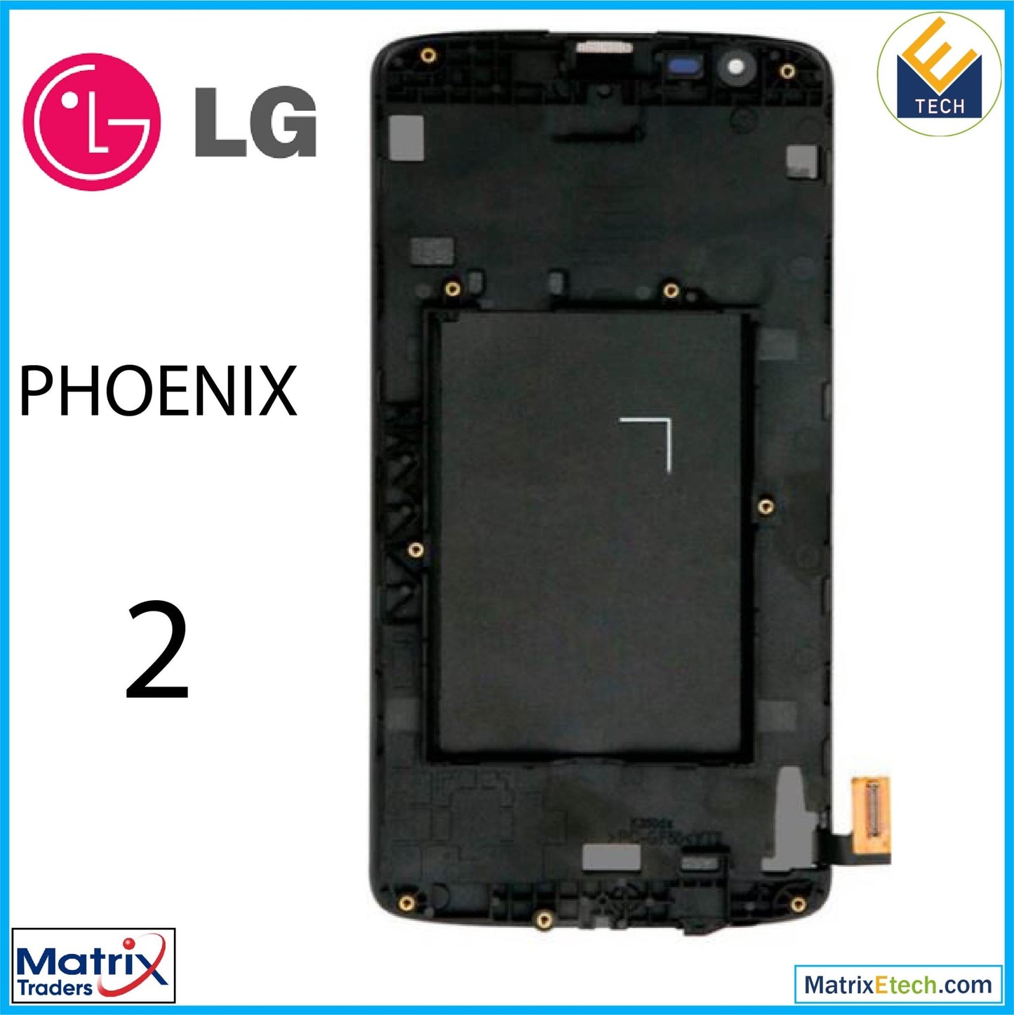 LG Phoenix 2 LCD Assembly With Frame (Refurbished) - Matrix Traders