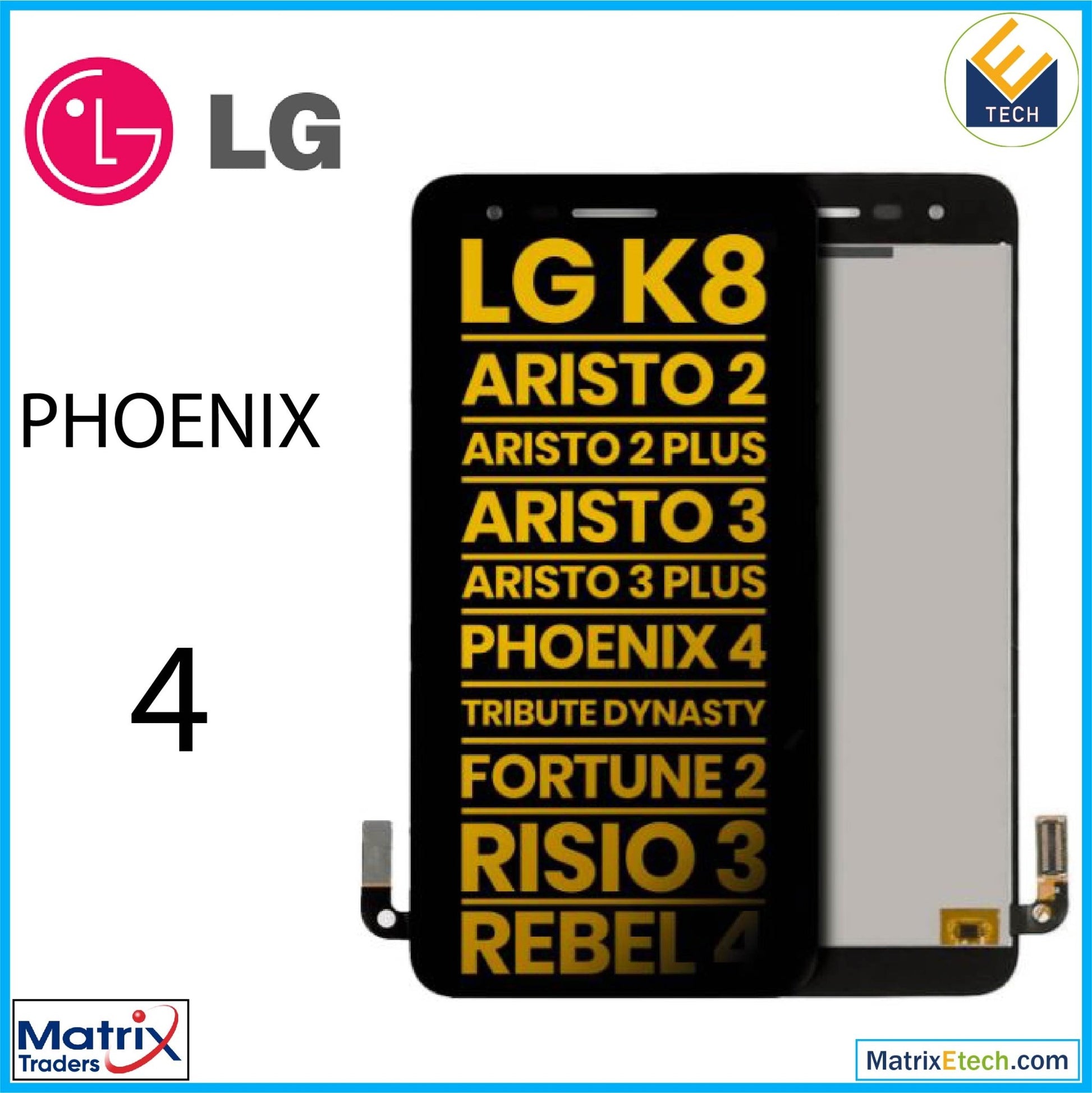 LG Phoenix 4 LCD Assembly Without Frame (Refurbished) - Matrix Traders