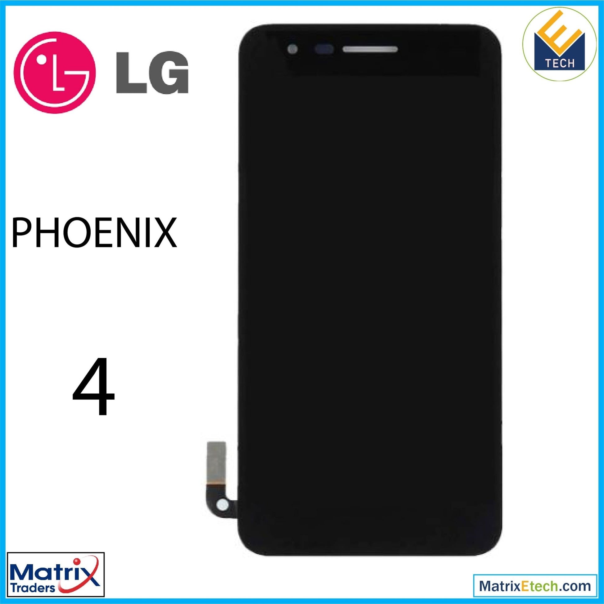 LG Phoenix 4 LCD Assembly Without Frame (Refurbished) - Matrix Traders