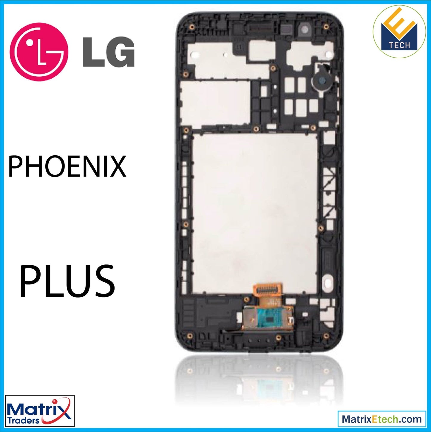 LG Phoenix Plus LCD Assembly With Frame (Refurbished) - Matrix Traders