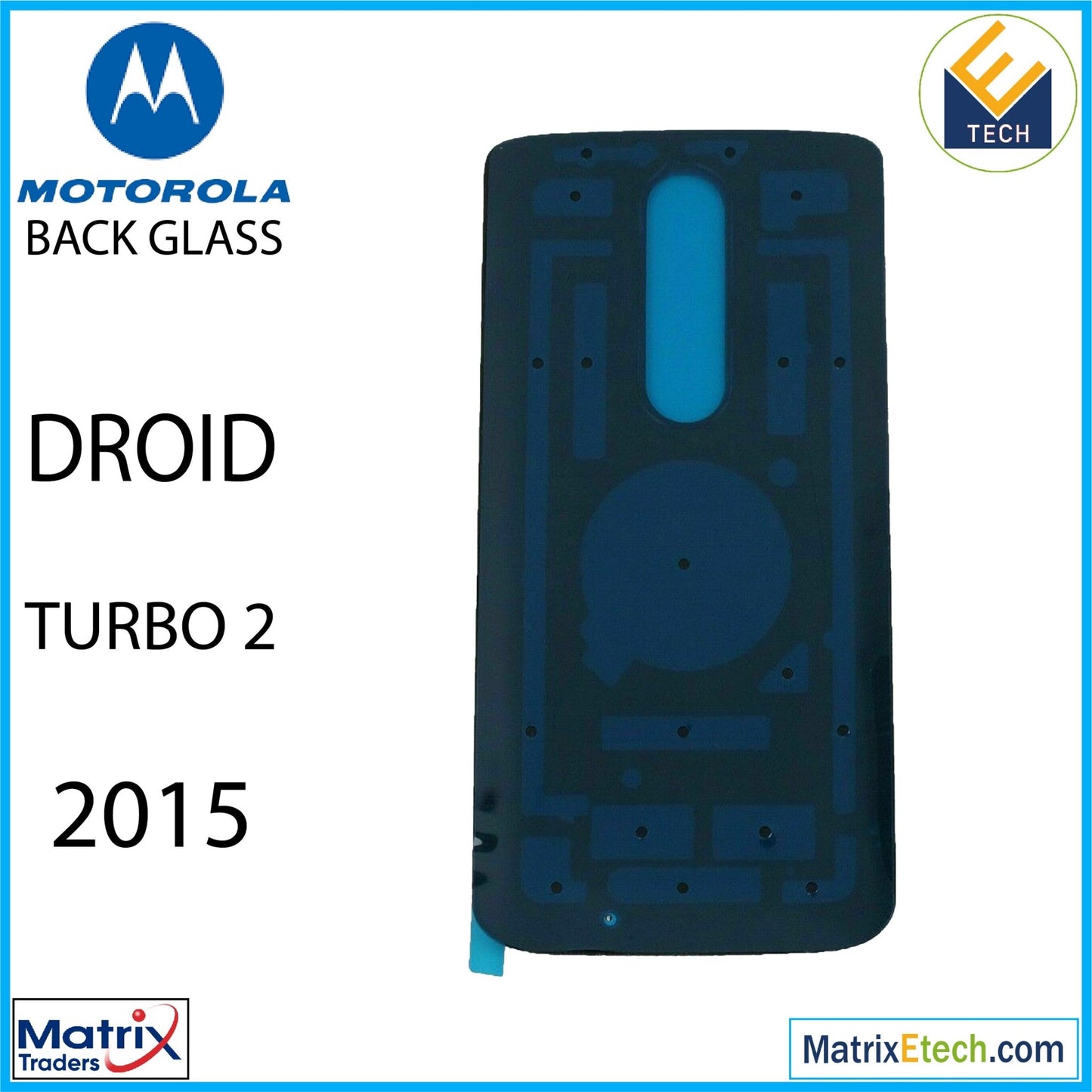 Motorola Droid Turbo 2 (XT1585 - 2015) Back cover Glass (Black) - Matrix Traders