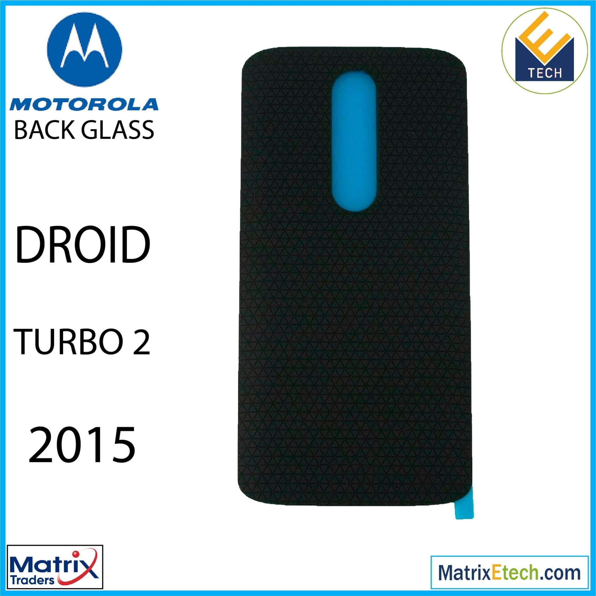 Motorola Droid Turbo 2 (XT1585 - 2015) Back cover Glass (Black) - Matrix Traders