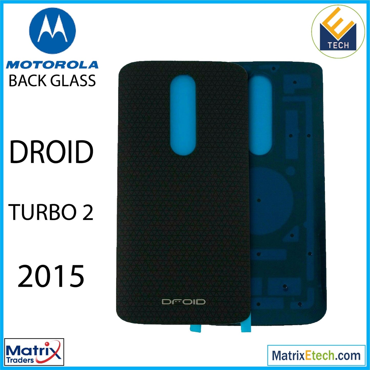 Motorola Droid Turbo 2 (XT1585 - 2015) Back cover Glass (Black) - Matrix Traders