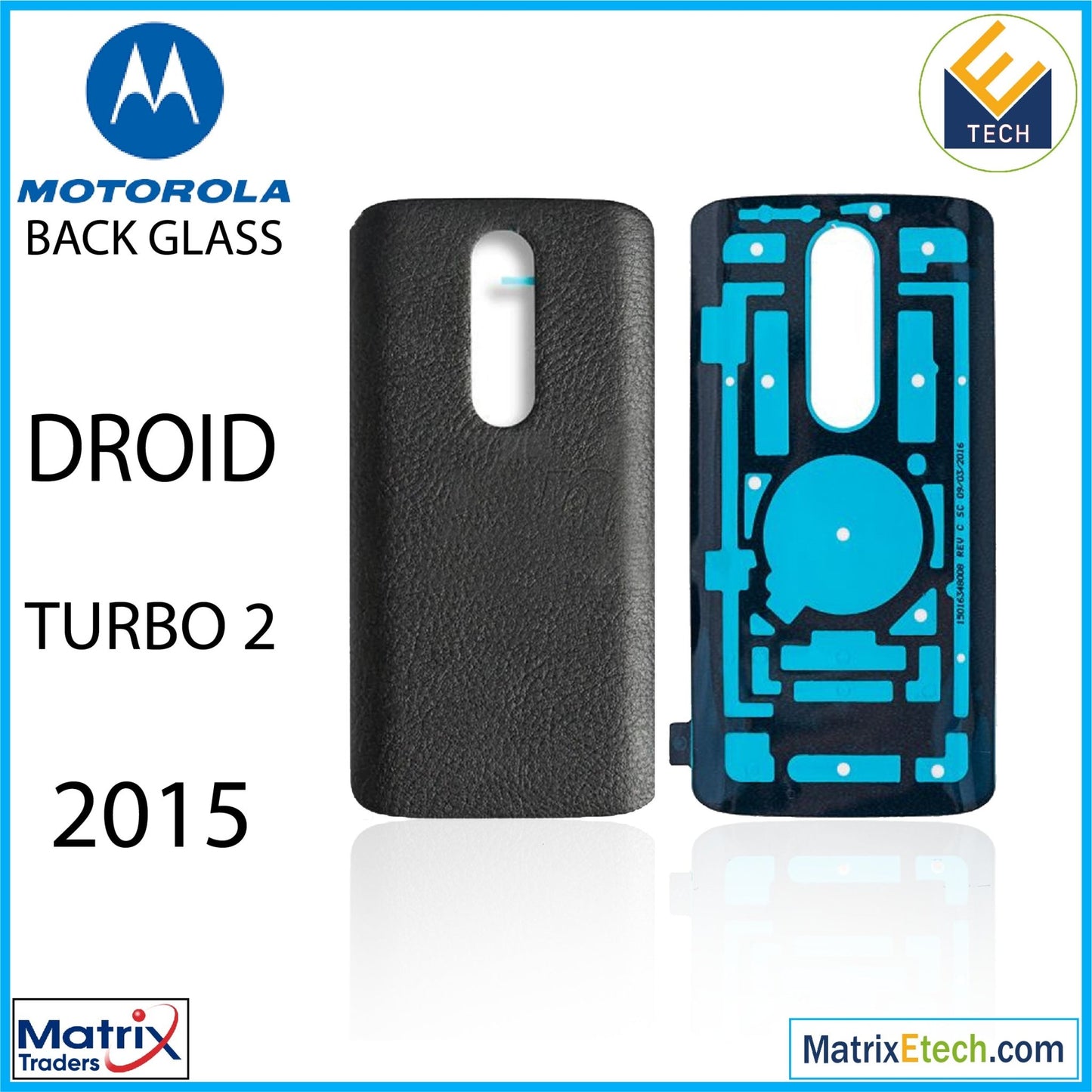 Motorola Moto Droid Turbo 2 (XT1585 2015) Back cover Glass (Genuine OEM) (Black) - Matrix Traders