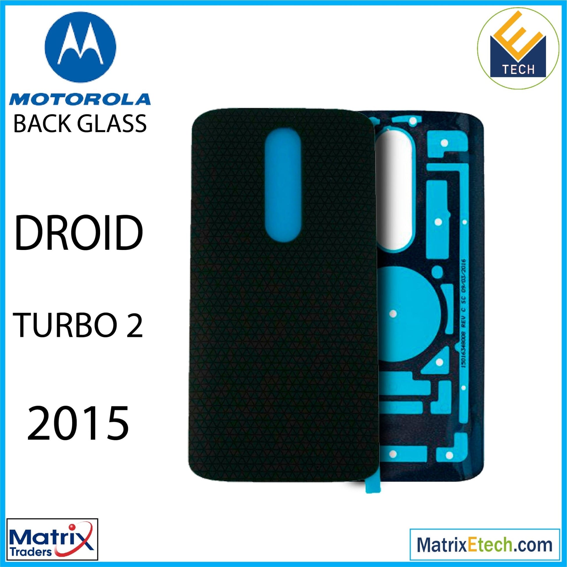 Motorola Moto Droid Turbo 2 (XT1585 2015) Back cover Glass (Genuine OEM) (Black) - Matrix Traders