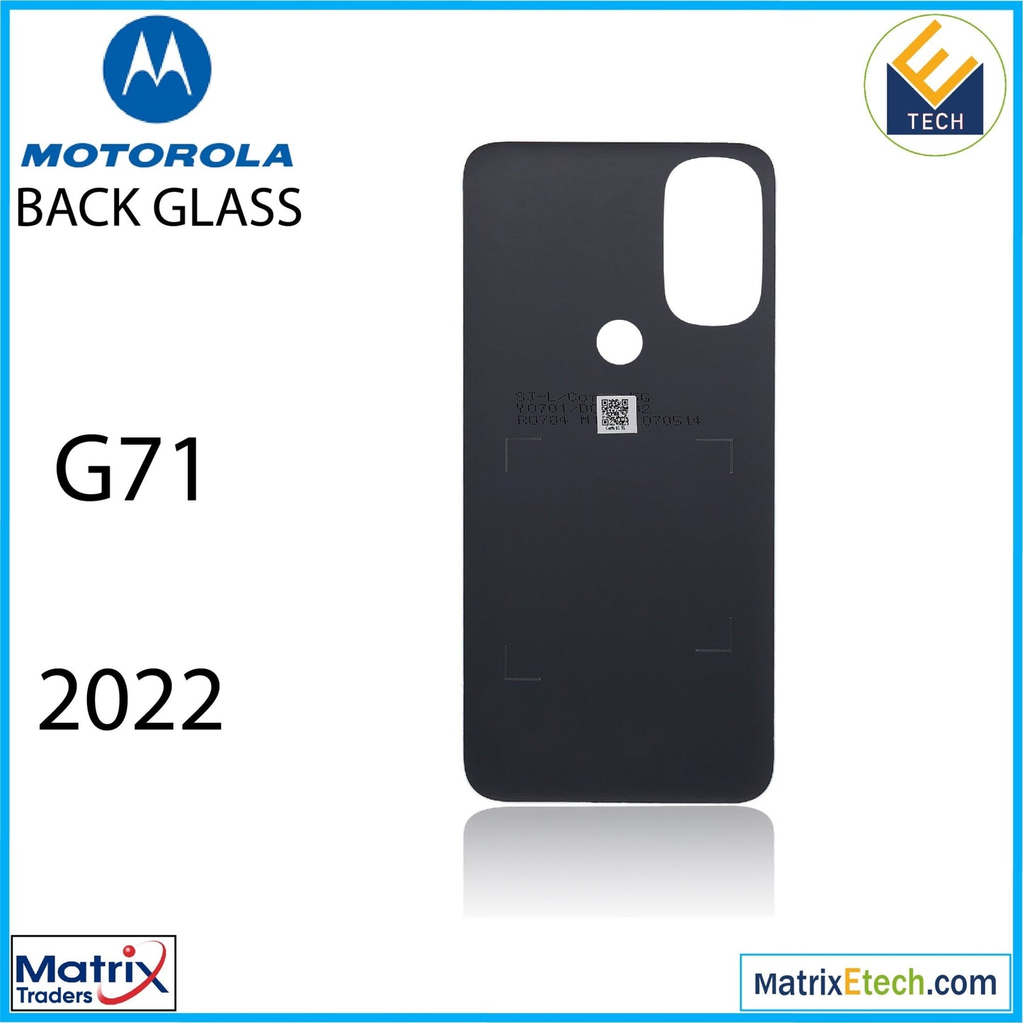 Motorola Moto G71 5G (XT2169 2022) Back cover Glass (Arctic Blue) - Matrix Traders