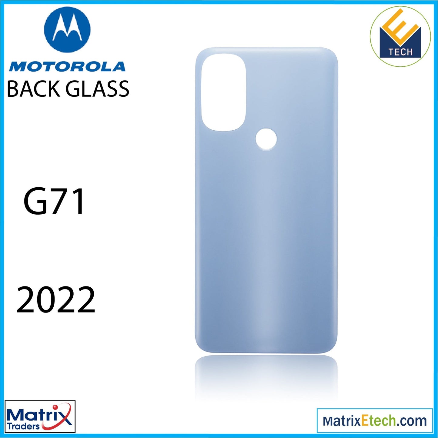 Motorola Moto G71 5G (XT2169 2022) Back cover Glass (Arctic Blue) - Matrix Traders