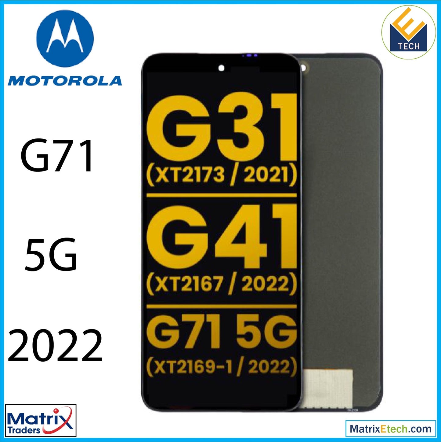 Motorola Moto G71 5G (XT2169 2022) OLED Assembly Without Frame (Refurbished) - Matrix Traders