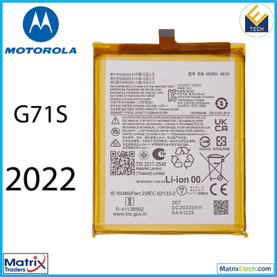 Motorola Moto G71S (XT2225 - 2 2022) Replacement Battery (NE50) - Matrix Traders