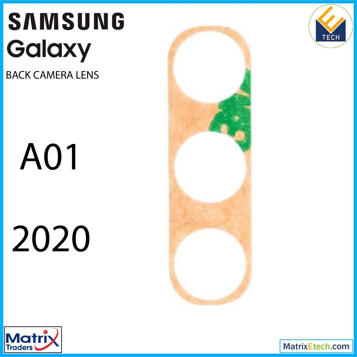 Samsung Galaxy A01 (A015 2020) Back Camera Lens With Adhesive (10 Pack) - Matrix Traders