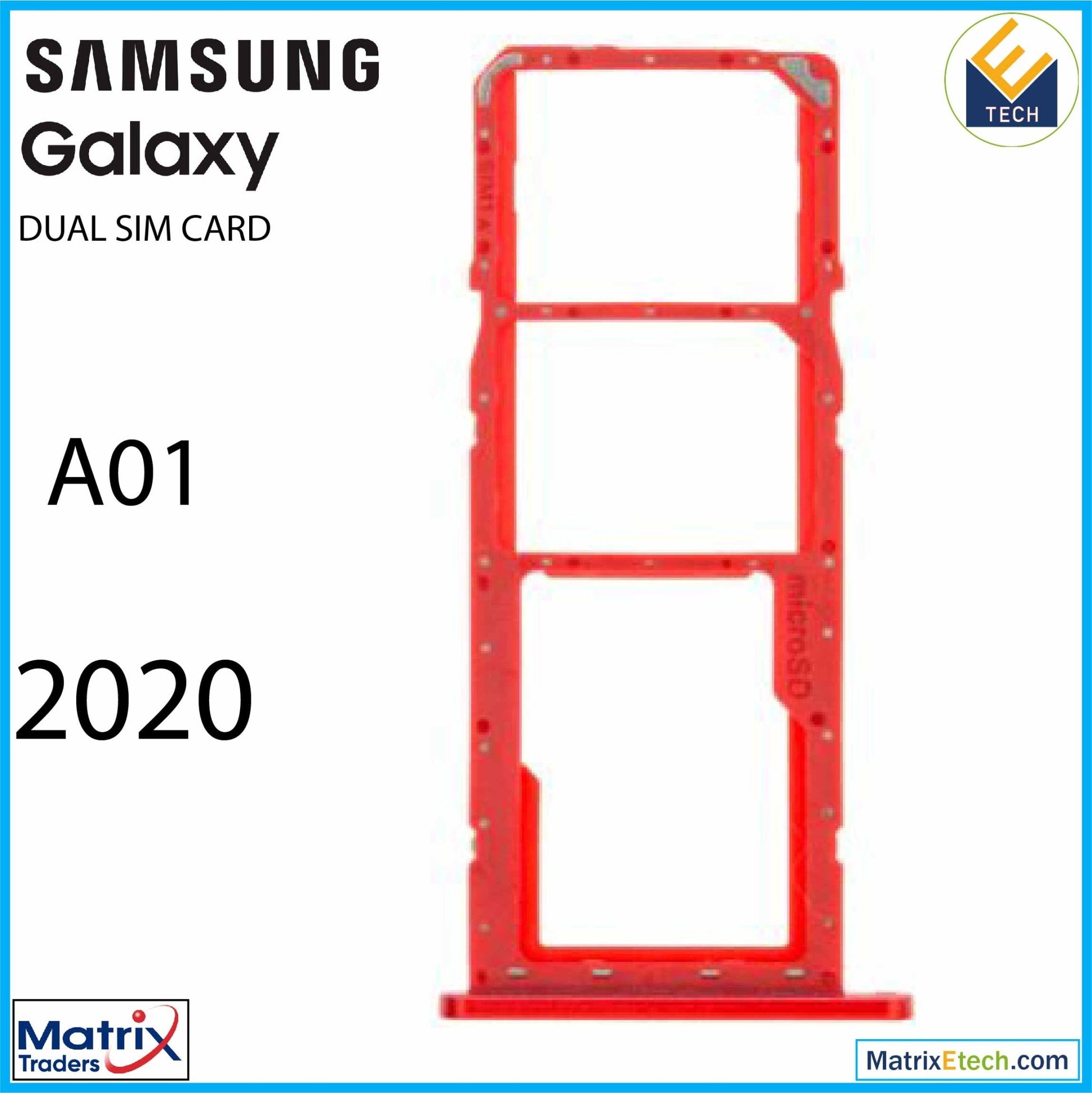 Samsung Galaxy A01 (A015 2020) Dual Sim Card Tray - Matrix Traders