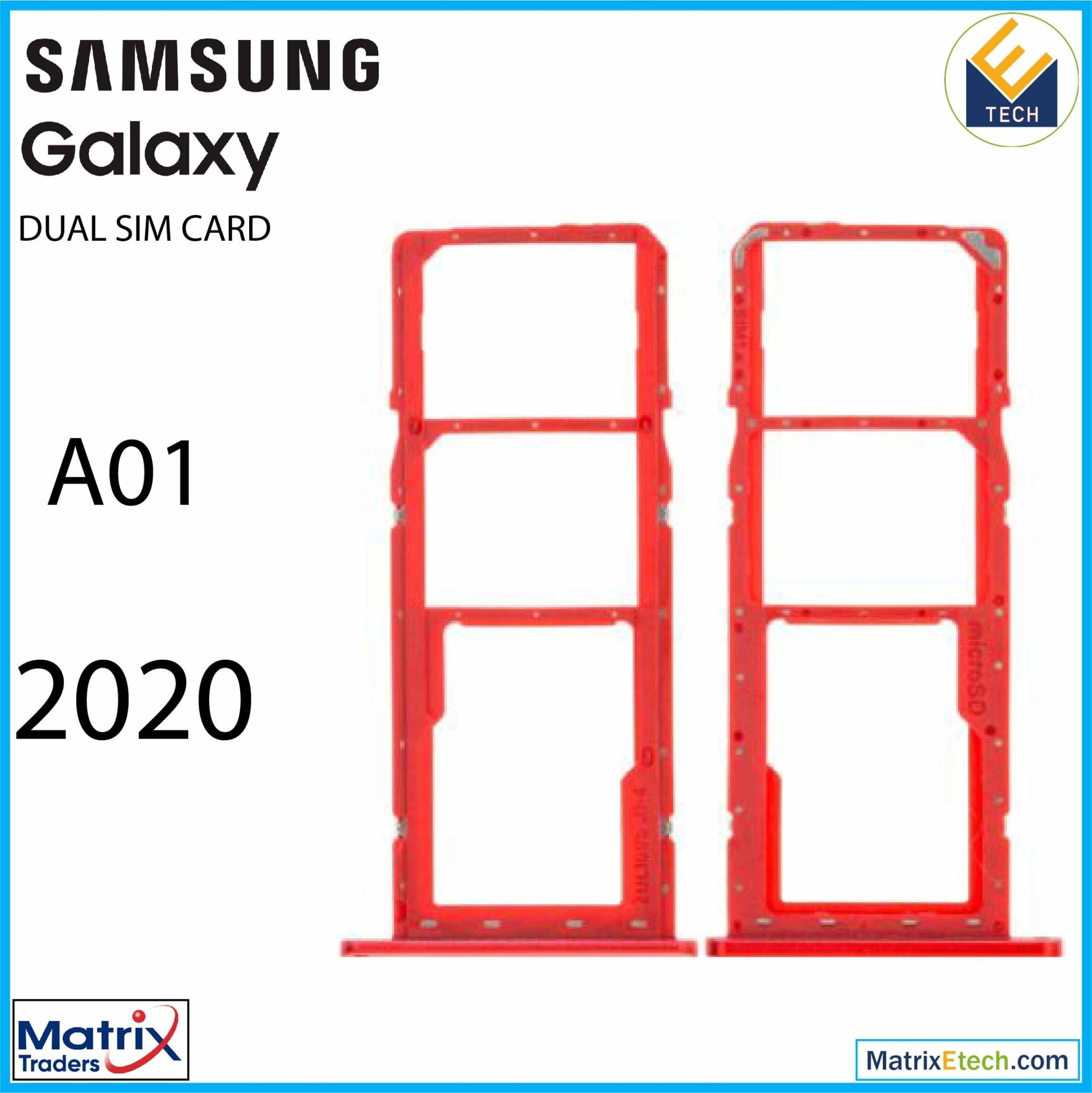 Samsung Galaxy A01 (A015 2020) Dual Sim Card Tray - Matrix Traders